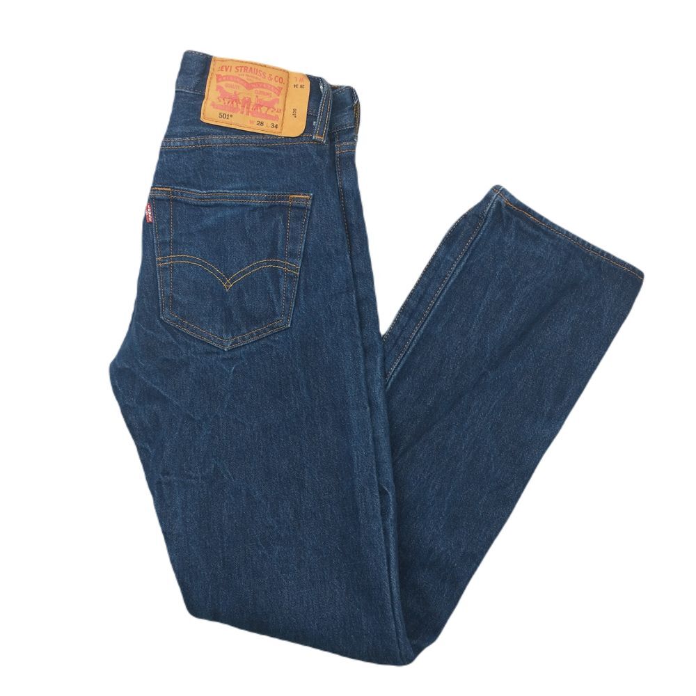 Levis 501 Jeans Mens 28x32 Blue dar wash Button Fly Slim fit 100% Cotton